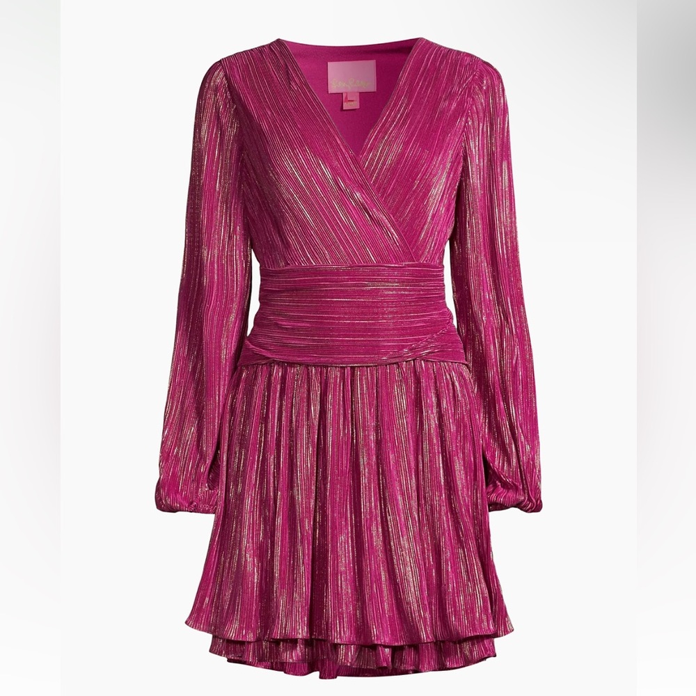 Lilly Pulitzer Jessamie Metallic Ruffle Minidress Size 4 NWT